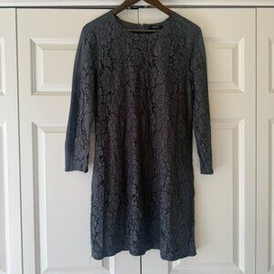 Madewell Black Floral Lace Long Sleeve Dress | Size 6